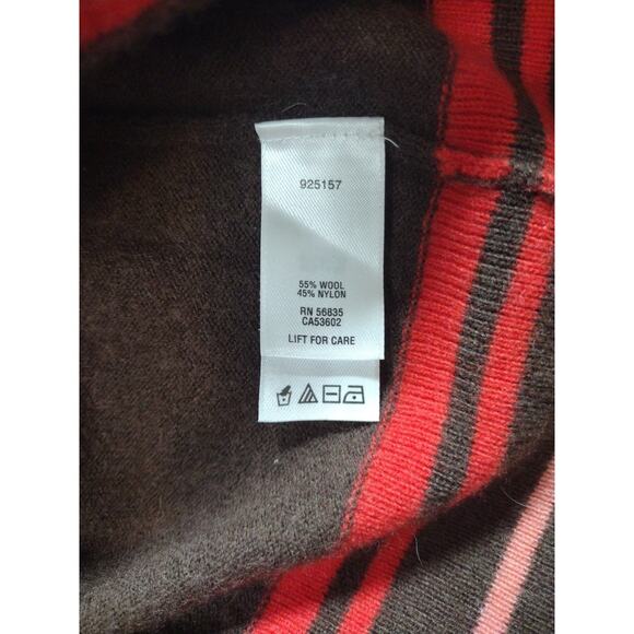 Cabelas Womens Medium Wool Brown Nordic Knit 1/4 Zip Pullover Sweater Wool Blend - Picture 5 of 10